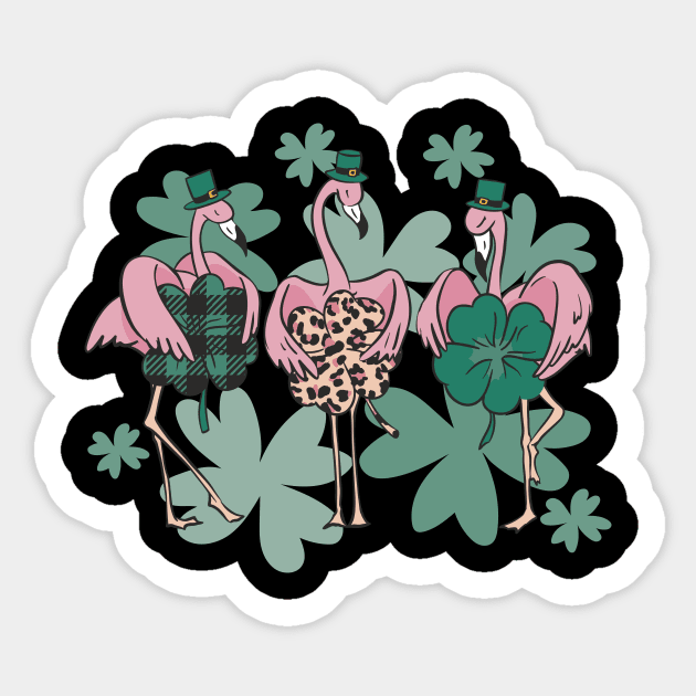 St Patrick's flamingos St Patrick's Sticker by AntiAntiFlorian